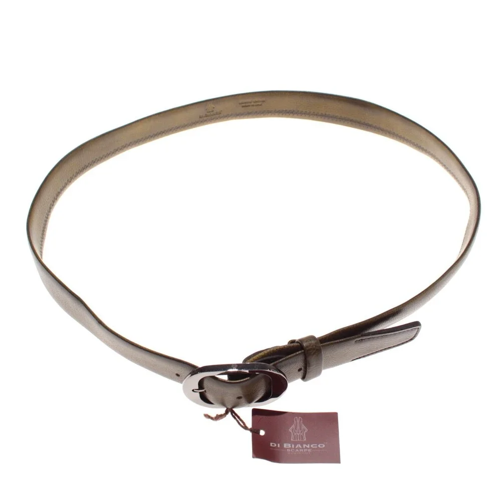 Di Bianco NWT Cut to Size Dress Belt In Green Pebbled Leather One Size